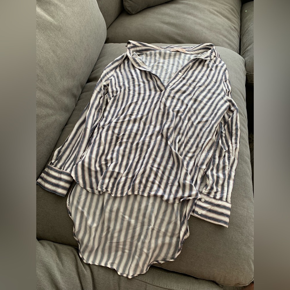 Philosophy Striped Long Sleeve Blouse